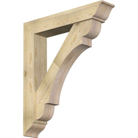 Ekena Millwork Olympic Traditional Rough Sawn Bracket w/ Offset Brace, Douglas Fir, 8"W x 42"D x 48"H BKT0806X42X48OLY01RDF